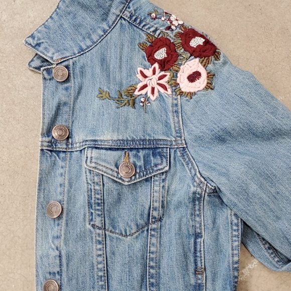 Shyanne Floral Button Down Jean Jacket 100% Cotton - Picture 4 of 7